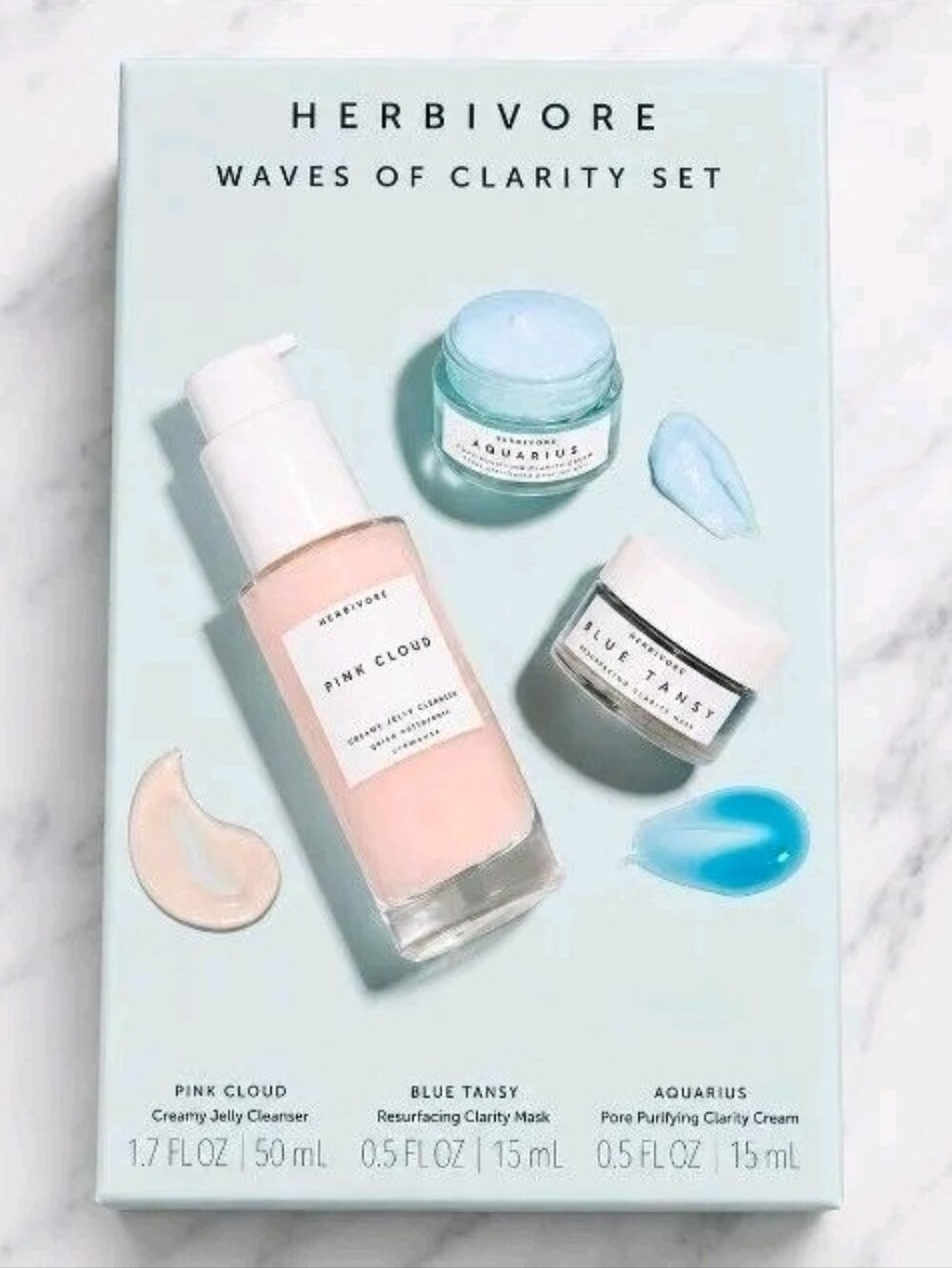 Herbivore Waves of Clarity Pore Purify Set Pink Cloud, Blue Tansy, Aquarius NIB!